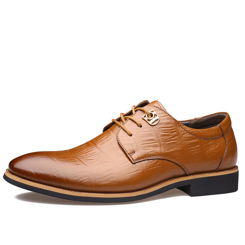 Leather Crocodile Pattern Men's Shoes