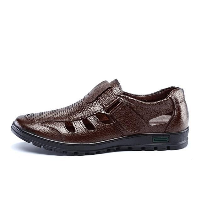 Men's Leather Roman Sandals Slippers