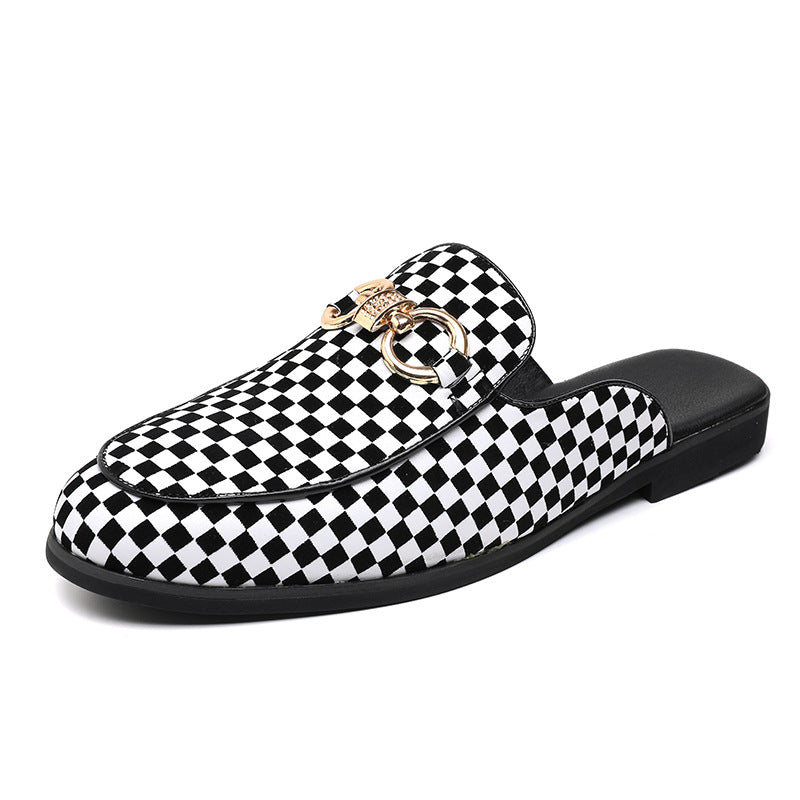 New Fashion Plaid Half Slippers