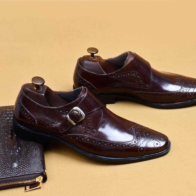 Men's Brogue Carved Leather Shoes