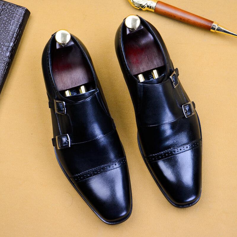 Men's Retro Buckle Dress Shoes