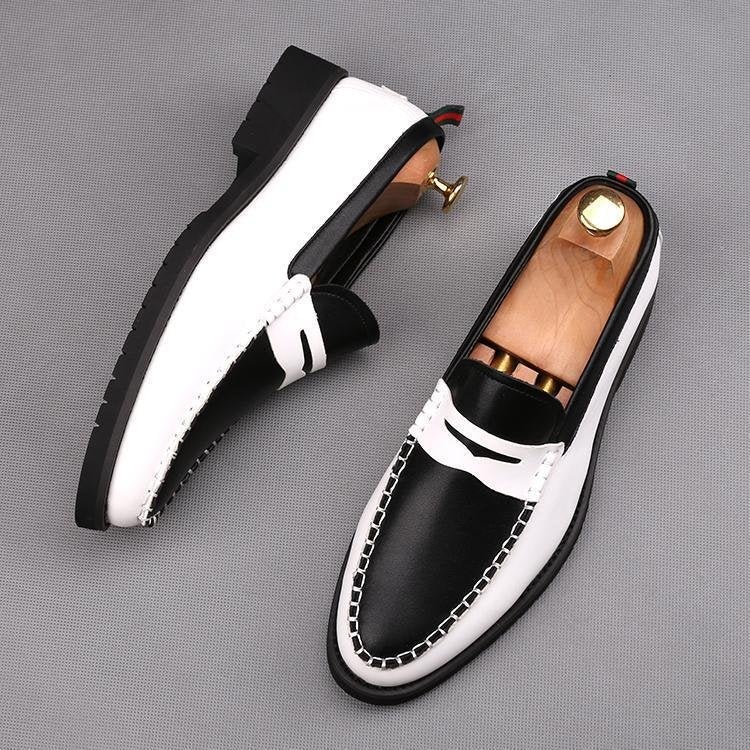 Stitching Slip-On Heightening Shoes