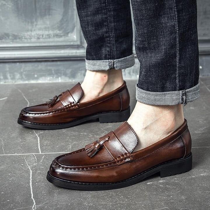 Men Flats Leather Oxfords Formal Shoes