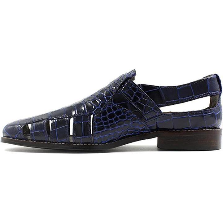Casual Crocodile Print Leather Fisherman Sandals