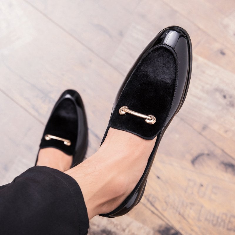 New Style Suede Stitching British Style Pointed Casual Shoes