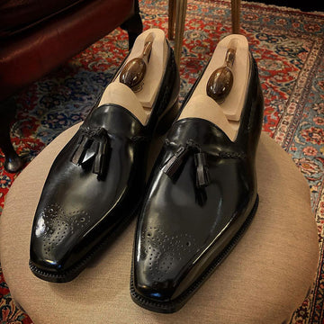 Tassel Loafer In Black Calf Leather