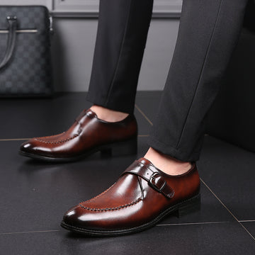 Men's Business Buckle Leather Shoes