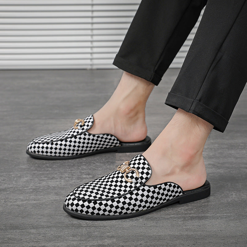 New Fashion Plaid Half Slippers