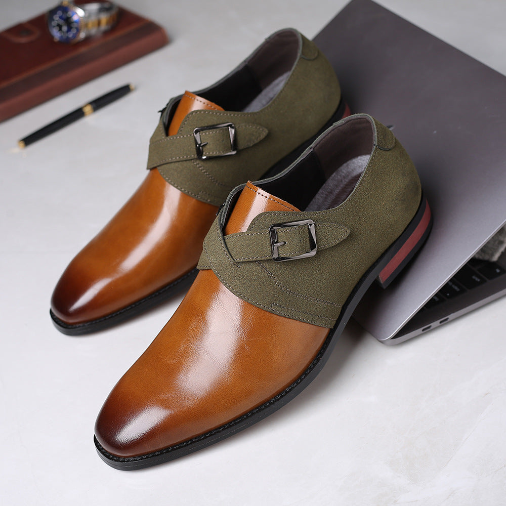 Men's Casual Fashion Color Matching Leather Shoes