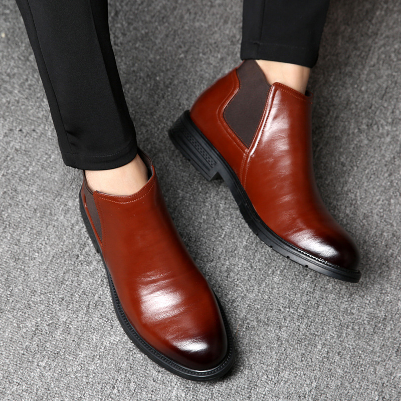 Men's Handmade PU Leather Chelsea Boots