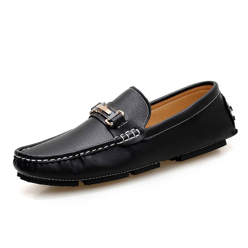 Men Breathable Indoor Outdoor Slip on Leather Shoes