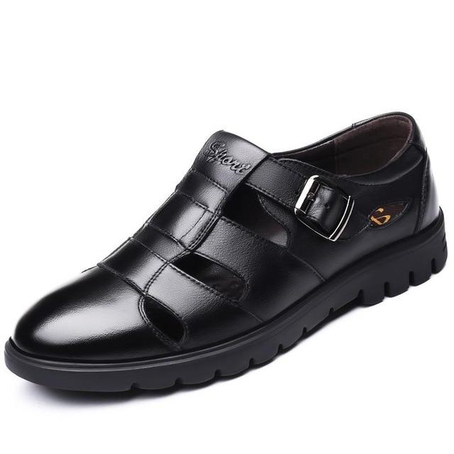 Men's Genuine Leather Sandals Plus Size Oxford Sanda Shoes