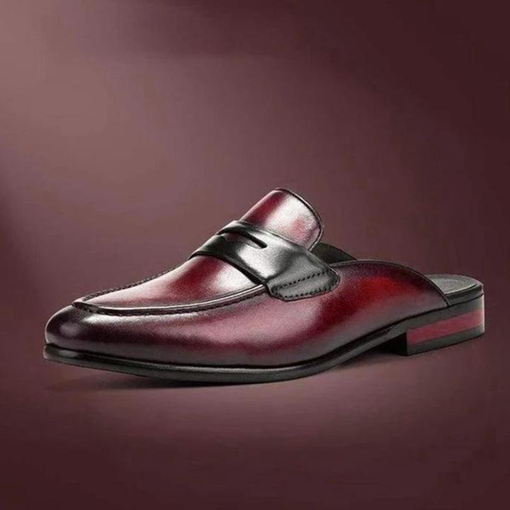 Men's Leather Half Drag British Lazy Shoes