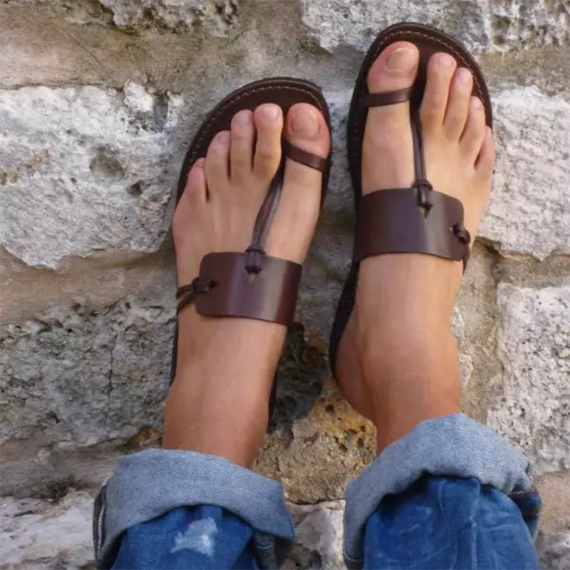 Summer Men's Retro Roman Style Leather Sandals