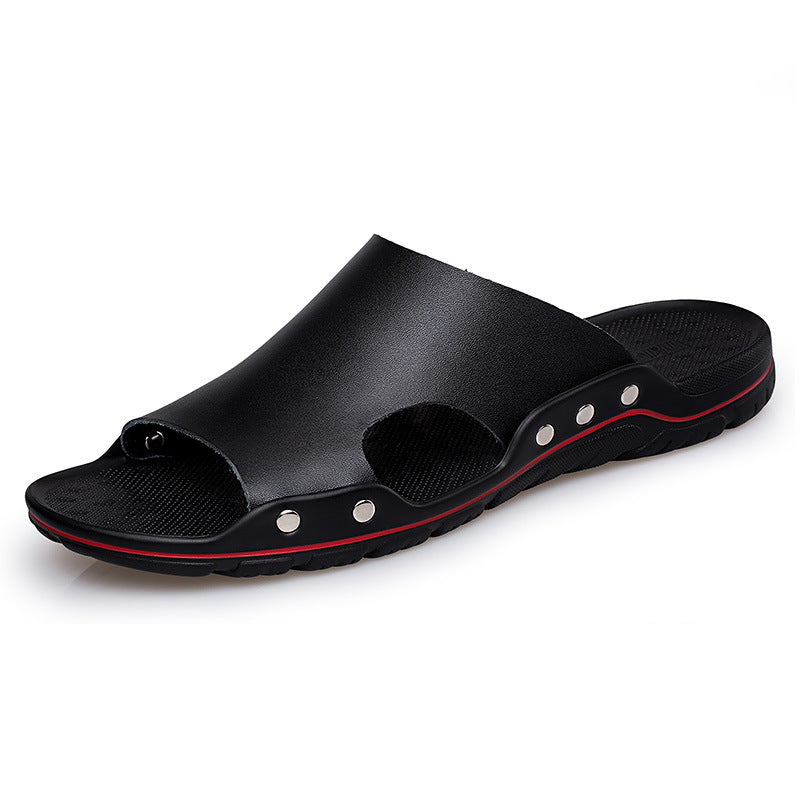 Men's Lightweight Outdoor Leather Slippers