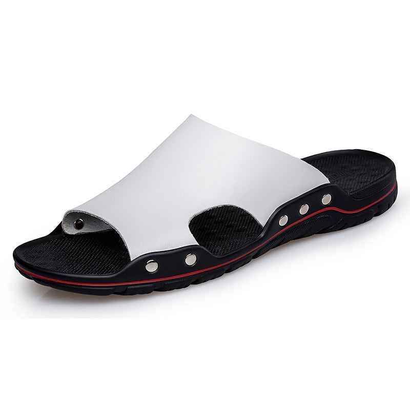 Men's Lightweight Outdoor Leather Slippers