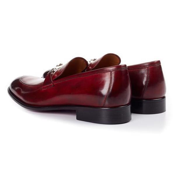 Double Buckle Red Men's Classic Leather Shoes