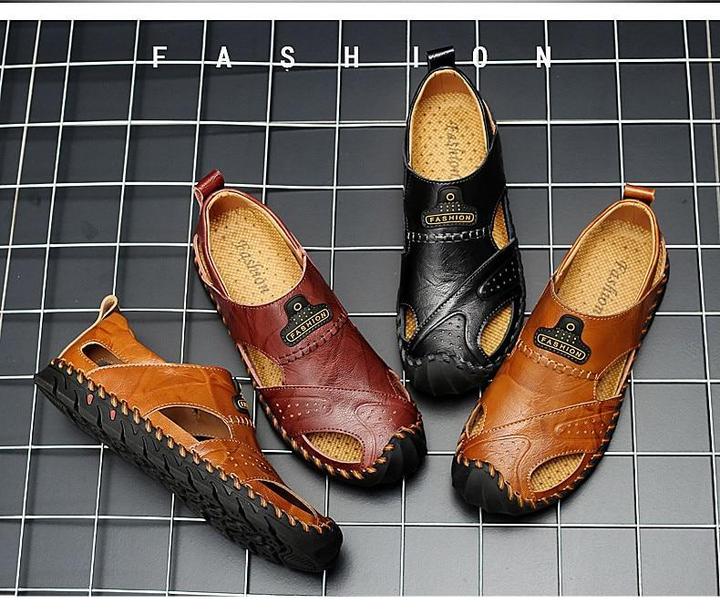 Men's Leather Beach Sandals Outdoor Beathable Footwear