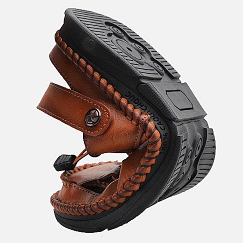Men'S Summer Cowhide Elastic Outdoor Sandal