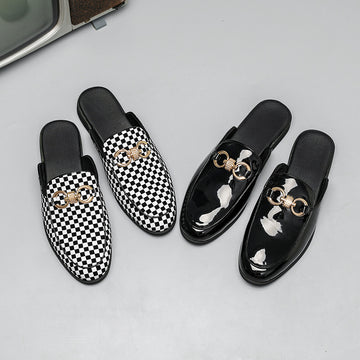 New Fashion Plaid Half Slippers