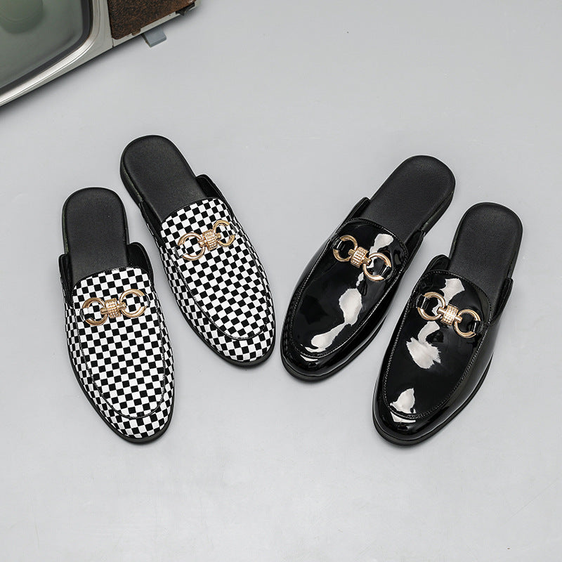 New Fashion Plaid Half Slippers