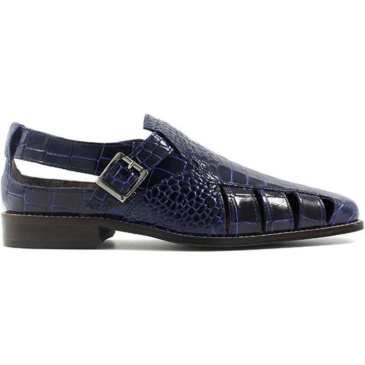 Casual Crocodile Print Leather Fisherman Sandals