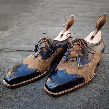 Men's Leather And Suede Tan Shoes
