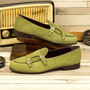 Men Green Two Buckle Casual Shoe