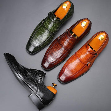 Men Dress Shoes Crocodile Print