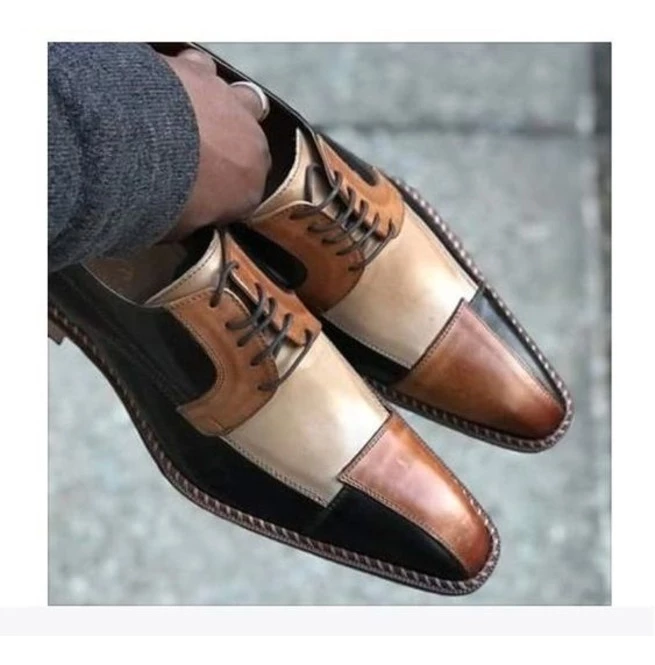 Men's Leather Patchwork Dress Shoes