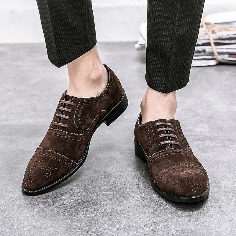 British Pointed Toe Men's Suede  Shoes