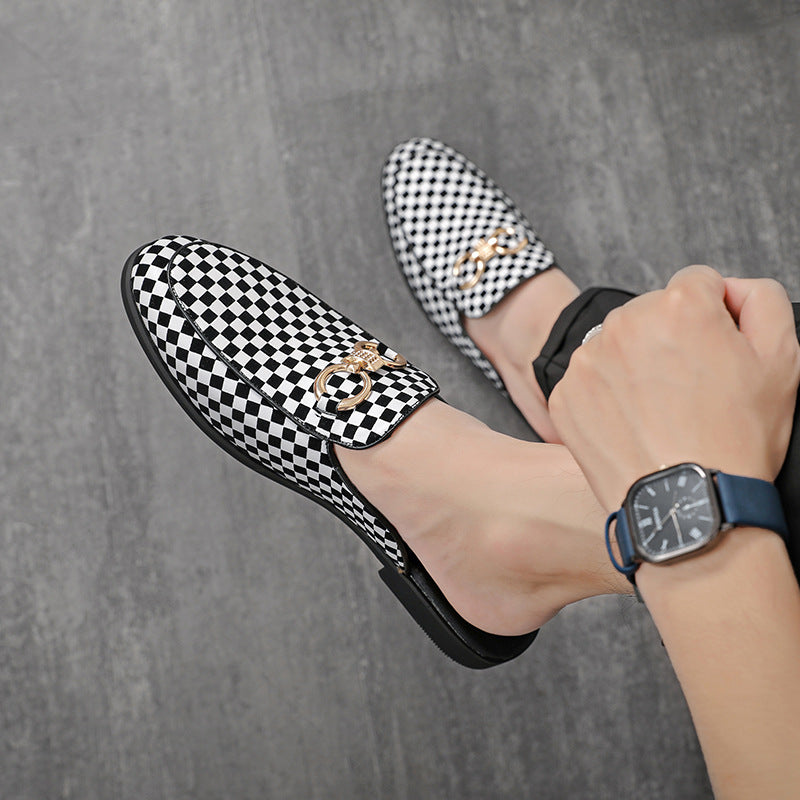 New Fashion Plaid Half Slippers
