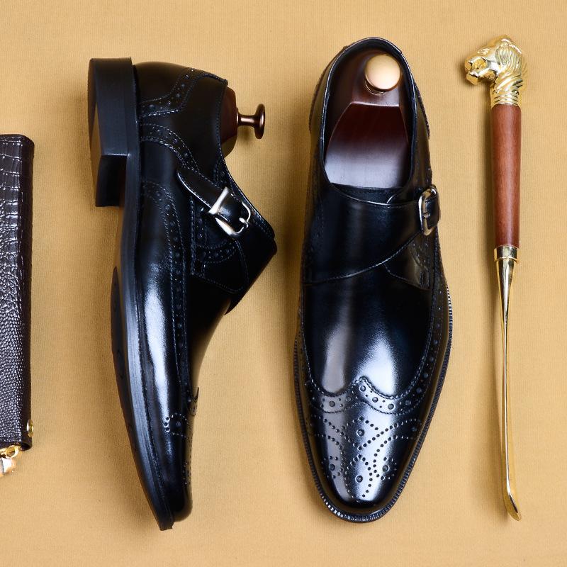 Men's Brogue Carved Leather Shoes