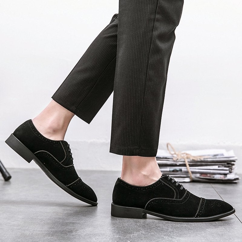 British Pointed Toe Men's Suede  Shoes