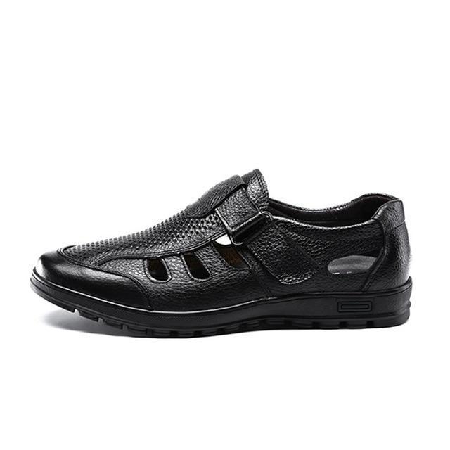 Men's Leather Roman Sandals Slippers