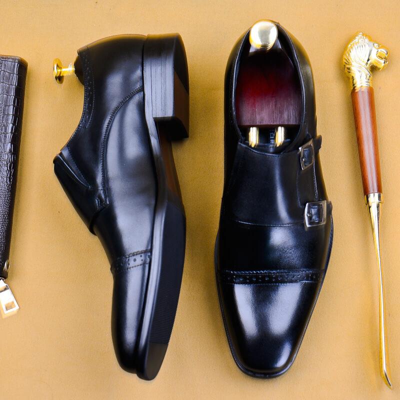 Men's Retro Buckle Dress Shoes