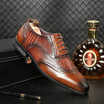 Men's Snakeskin Point Toe Shoes