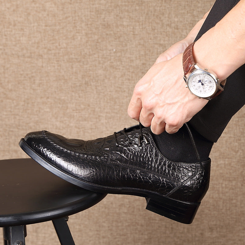 Men's Casual Crocodile Pattern Soft Surface Shoes