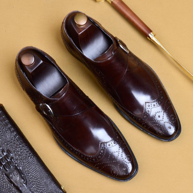 Men's Brogue Carved Leather Shoes