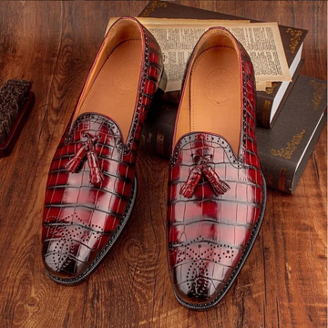 Fashion Men's Crocodile Leather Shoes