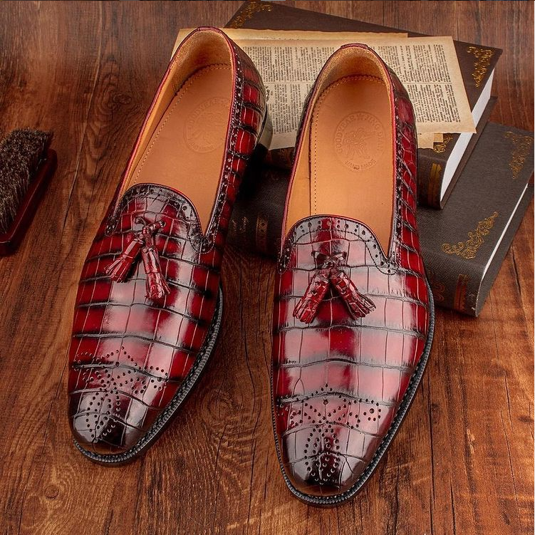 Fashion Men's Crocodile Leather Shoes